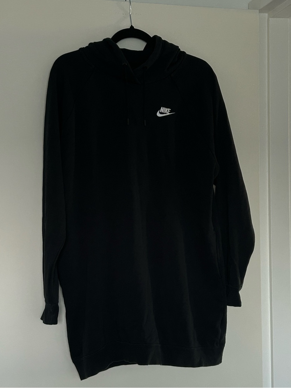 Nike Black Hoodie Dress with White Swoosh